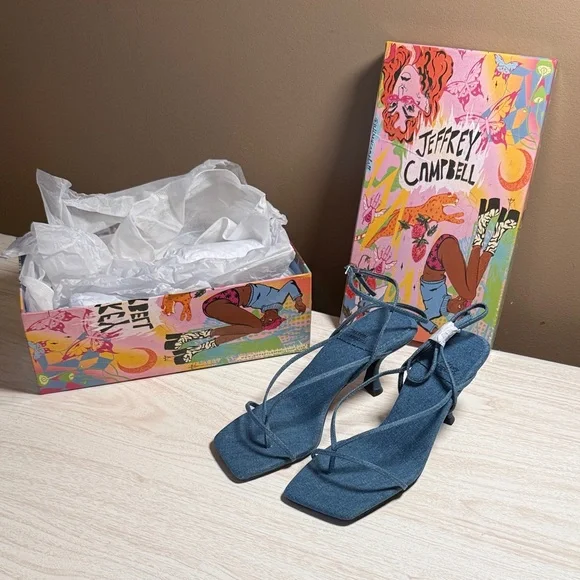Jeffrey Campbell Jeffrey Campbell Women's Fluxx Sandal denim heel - Picture 2 of 8